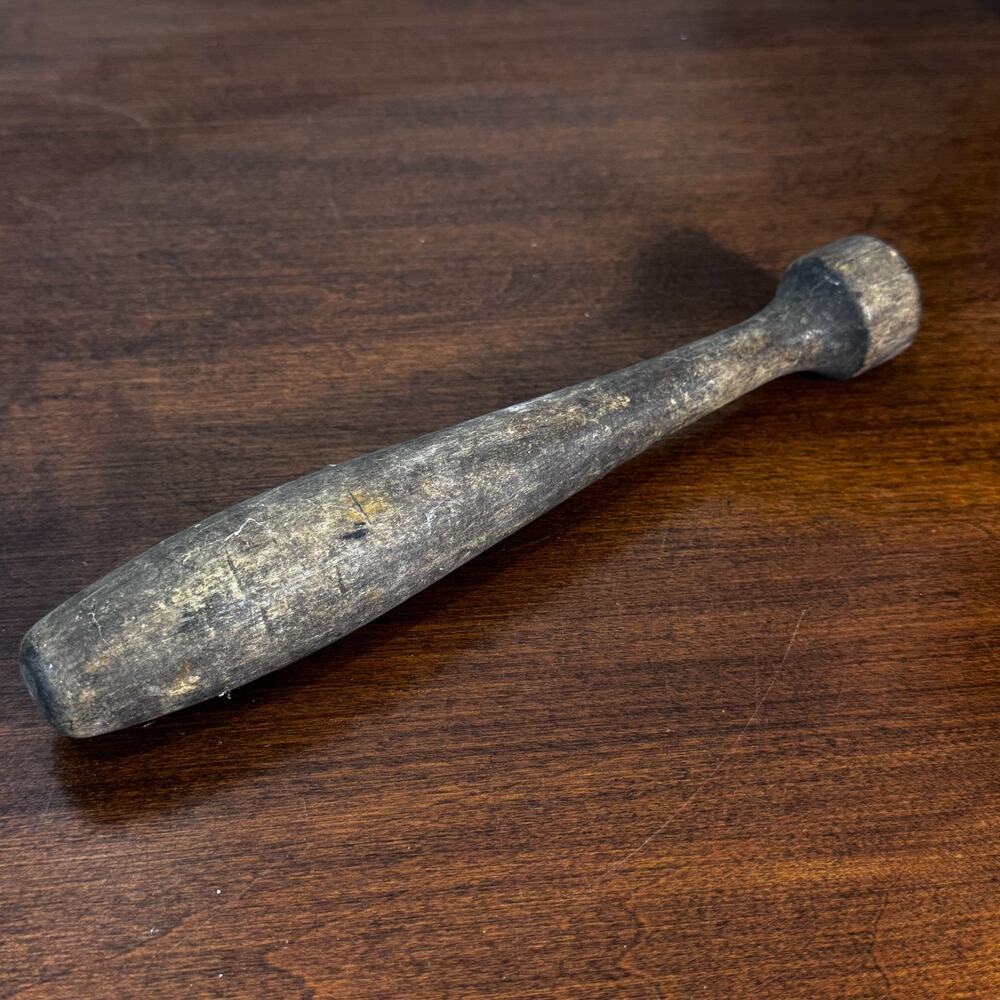 Antique Primitive Wooden Hand Tool 8" Hand Turned Folk Art Tool Rustic Decor